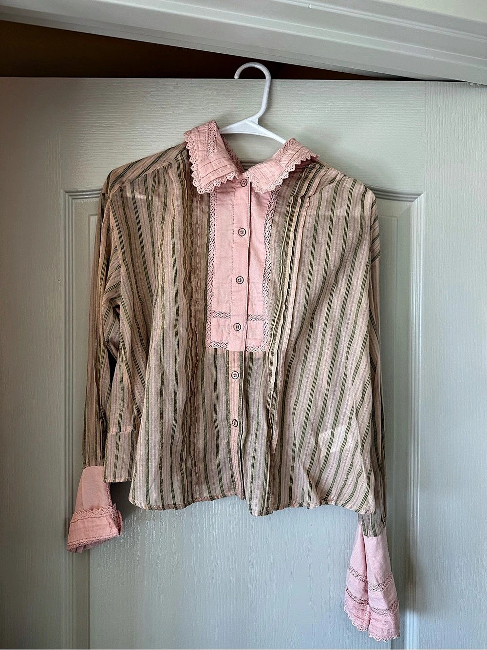 We The Free Forever Love Stripe Top Pink & Green XS